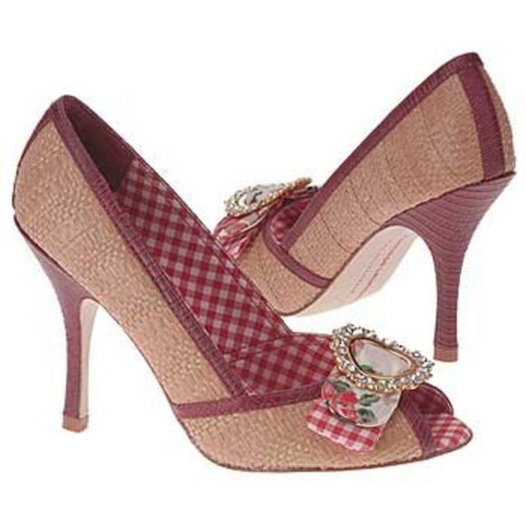 Chinese Laundry Women's Darcie Pump 8.5 Natural/Red - Picture 1 of 8